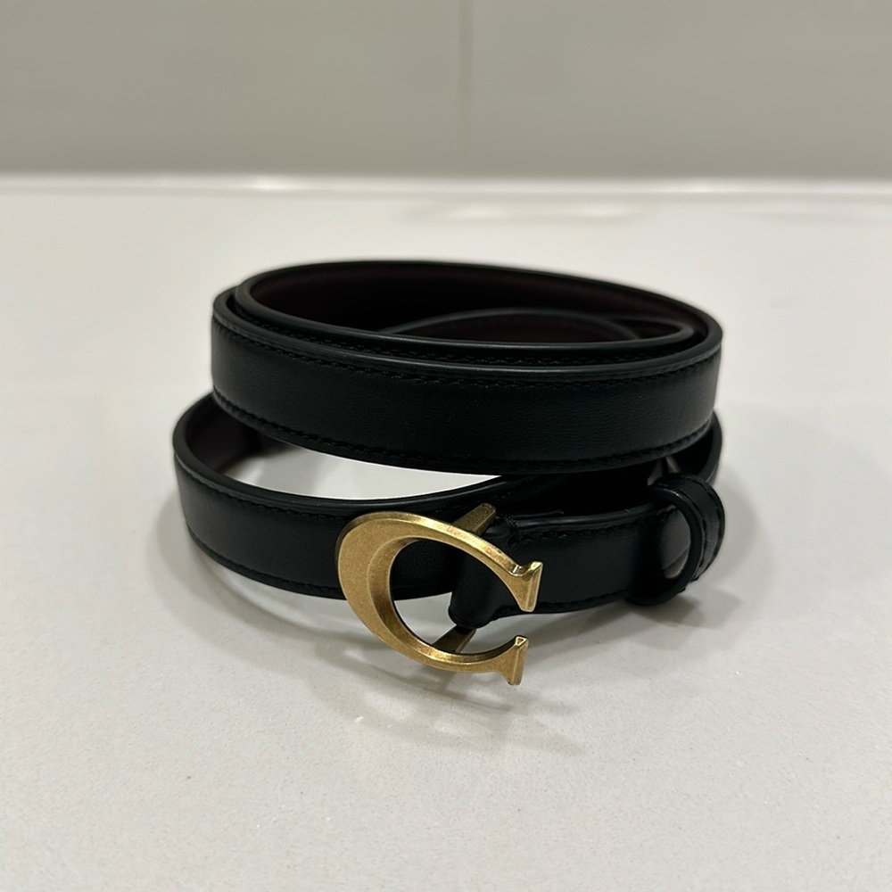 Coach skinny female belt - L - black
